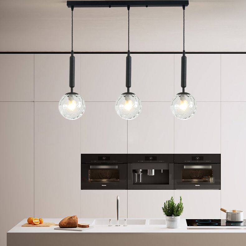 3 Lights Spherical Multi Light Pendant Creative Modern Glass Pendant for Clothing Store
