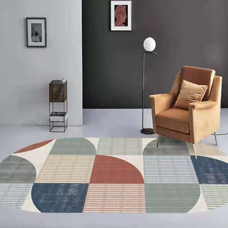 Tapis bloc de couleur vert clair, tapis d'intérieur nordique en Polyester, lavable pour la décoration de la maison