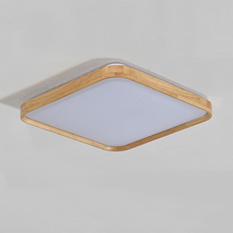 Wooden Ceiling Mount Light Simple LED Ceiling Light with Acrylic Shade for Dining Room