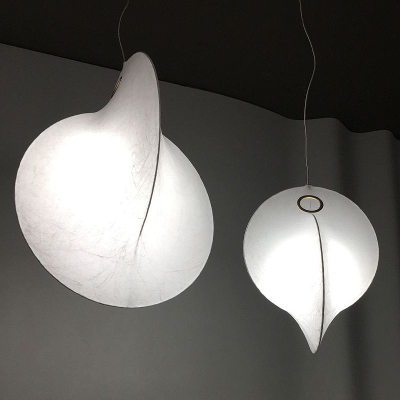 Silk moderne pendant nordique lumière 1-Light White suspendu plafond plafond pour salle à manger