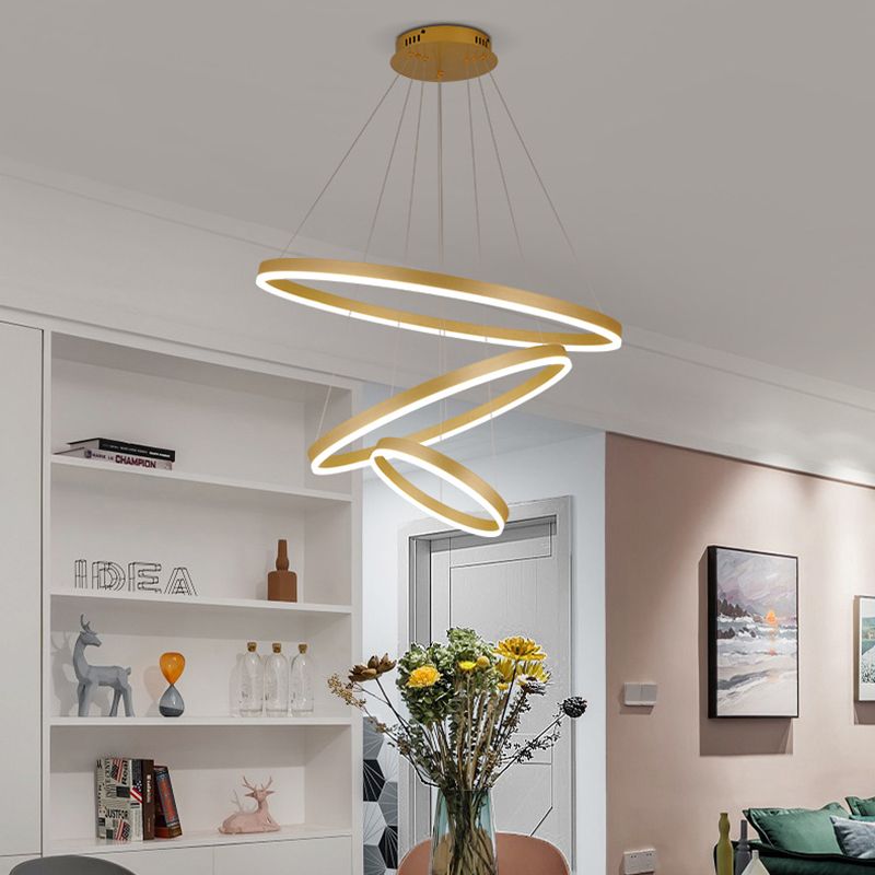 Anillo de 3 luces Luz de techo colgante de lámpara de lámpara de metal de estilo moderno