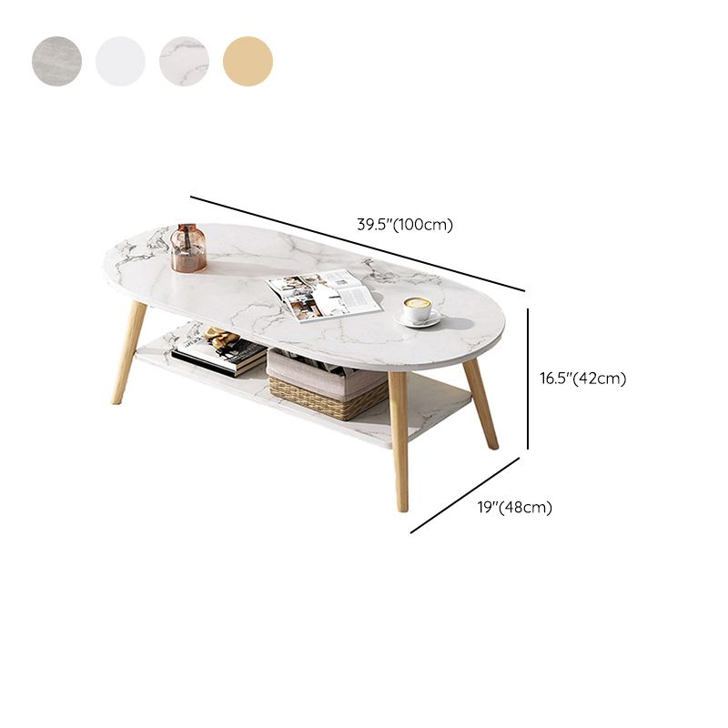 Wood Coffee Table No Distressing Single Coffee Table with Shelf