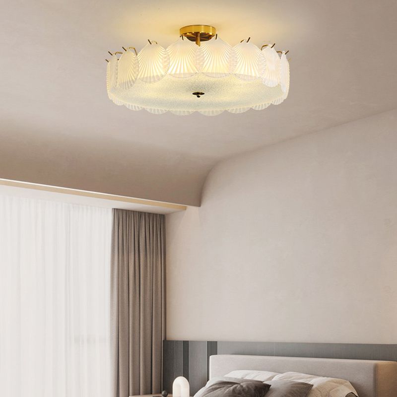 Glass Flush Mount Light Modern Minimalist Lush Mount Ceiling Light for Living Room