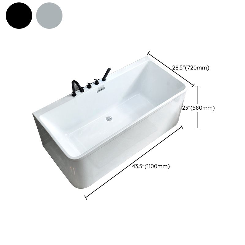 Acrylic Rectangular Bathtub Soaking White Bathtub , 22.83-inch Tall