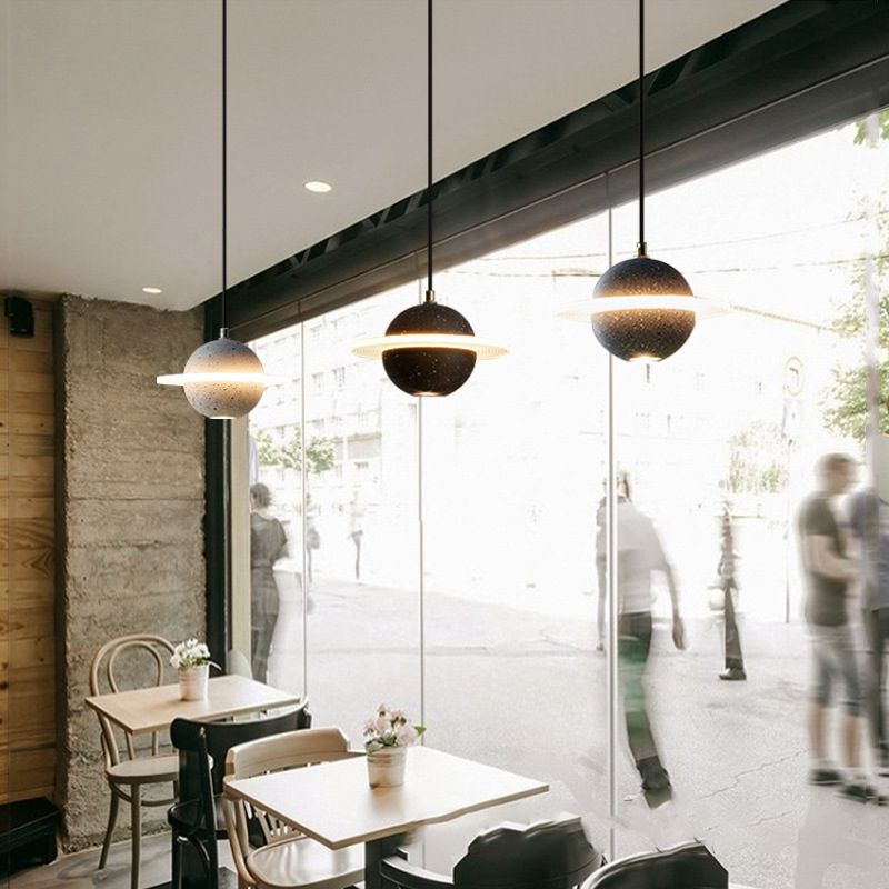 Multi lumières Suspension Round Pendentif Modern Style Stone Down Lighting