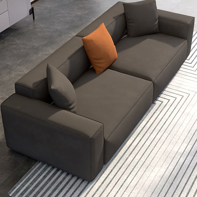 Square Armrest Latex Padded/light Grey Dark Grey/off-white/orange Sofa