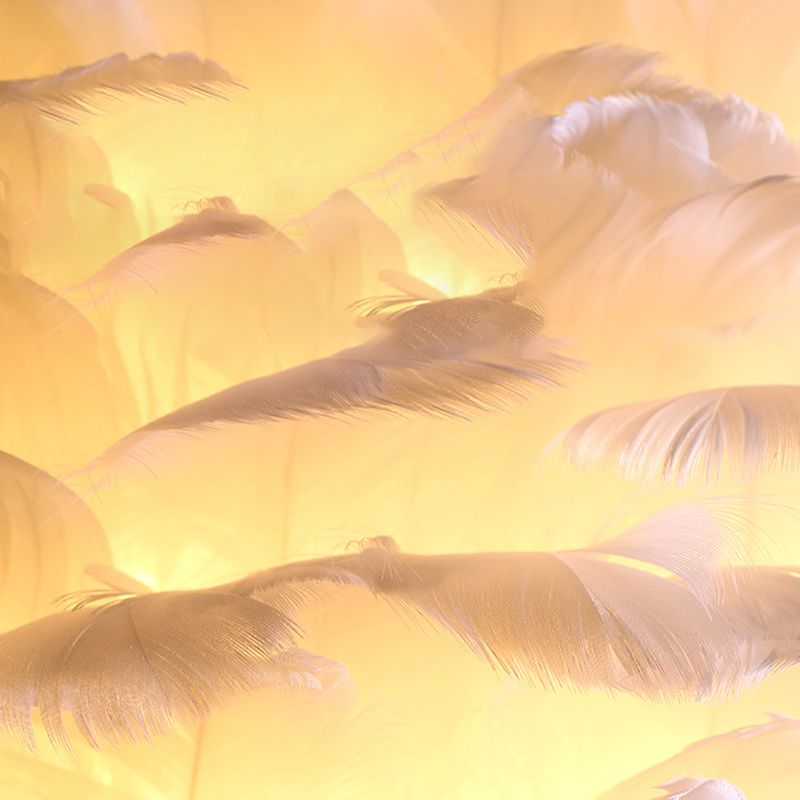 Goose Feather Pendant Light Nordic Modern Living Room Ceiling Hanging Light Fixture