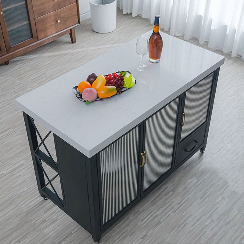 Modern Kitchen Island Table Dining Room Kitchen Island with Storage Cabinet