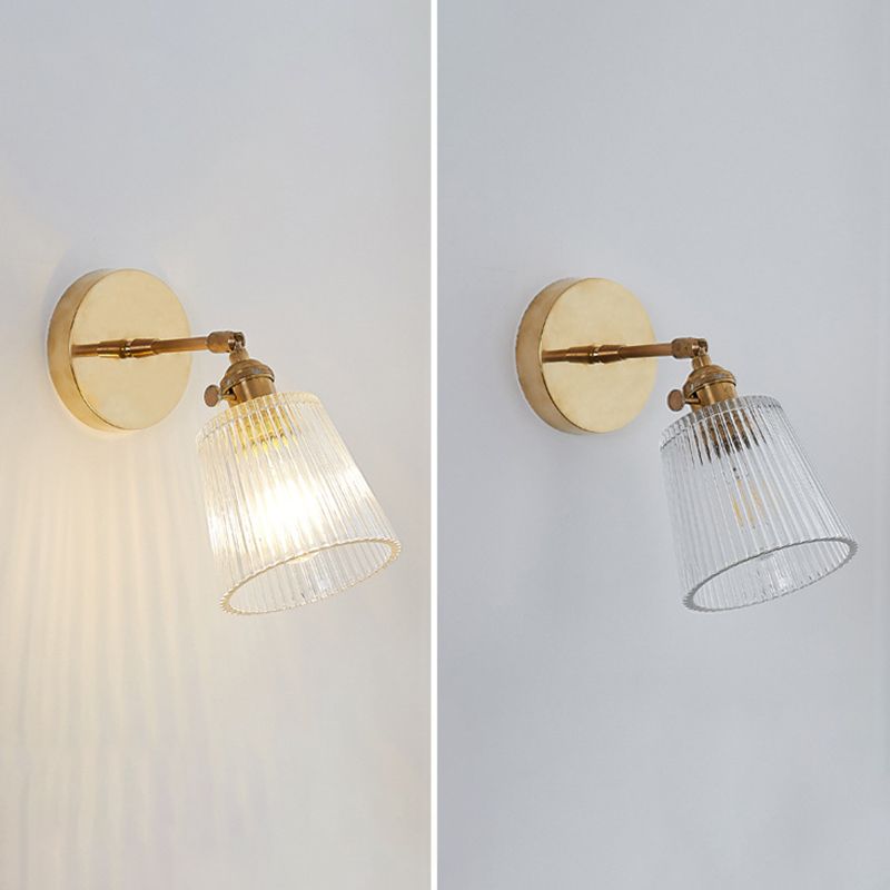 Gold Modern Styly Glass Lampa de pared de la lámpara de pared Ajustable Luz de aplastador de una sola bombilla