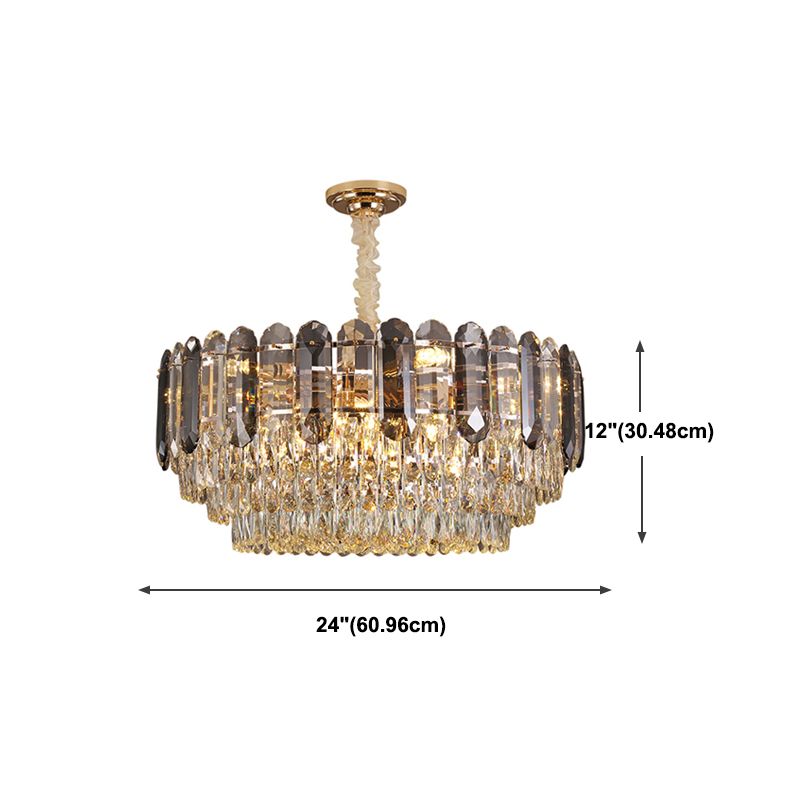 Contemporary Style Geometry Pendant Chandeliers Crystal Chandelier Lighting in Grey