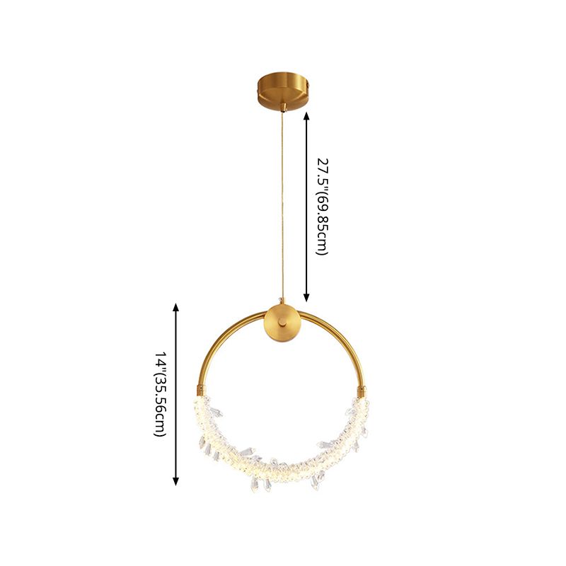 Lampada sospesa cerchio in stile minimalista in metallo oro a sospensione Luce del soffitto