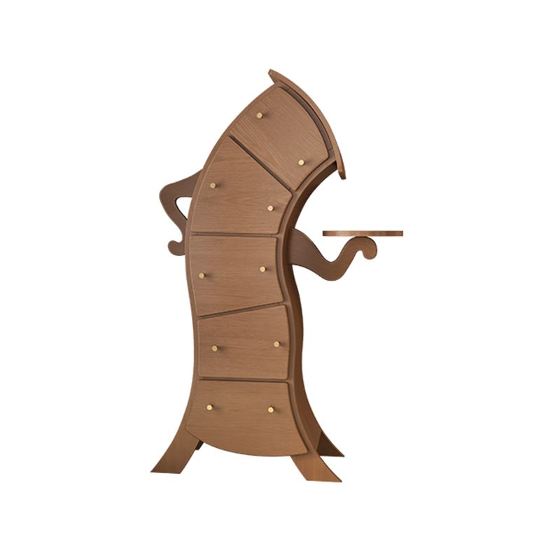 Modern Vertical Lingerie Chest Wood Dresser with 5 Drawers for Bedroom