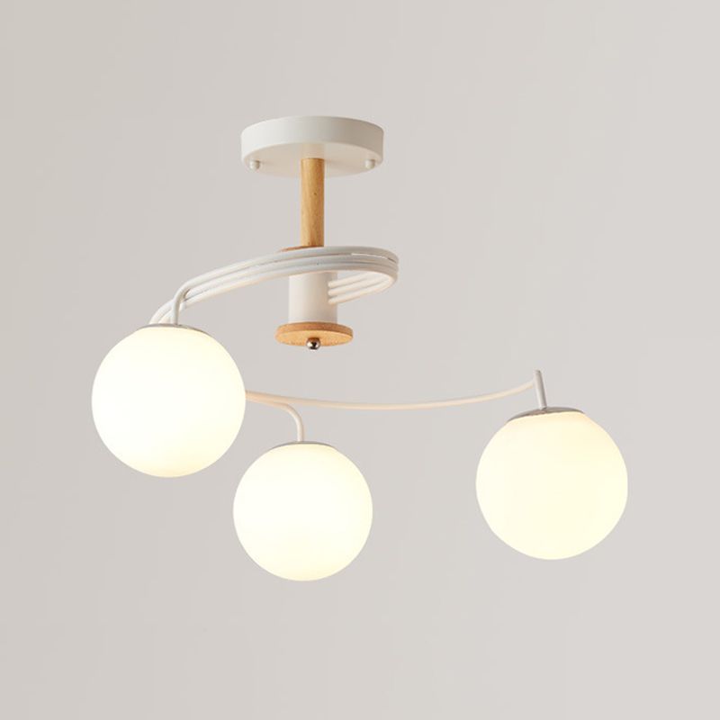 Simple Macron Chandelier Glass Multi Head Pendant Lighting Fixtures for Bedroom