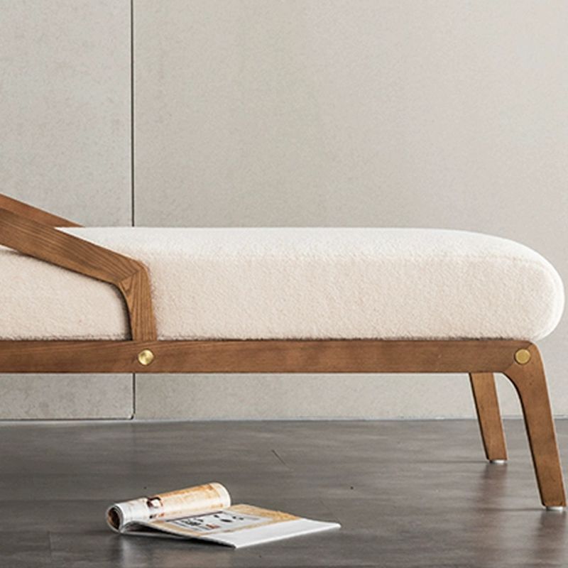 Scandinavian Upholstered Chaise Lounge Couch Two Arm Chaise Lounge Chair in Beige