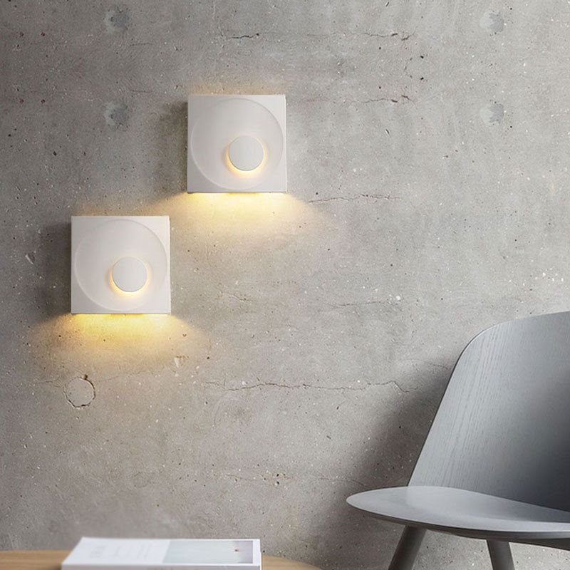 Stone Square Wall Sconce Lighting Modern Style 1 Light Wall Lighting Fixtures