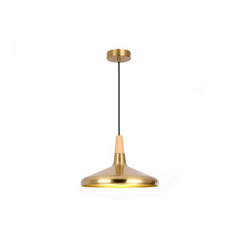 Lámpara colgante de techo contemporáneo con sombra de metal para sala de estar