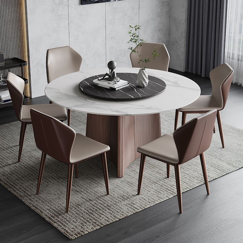 Stone Dining Table Traditional Luxury Round Dining Site Table with Pedestal Base