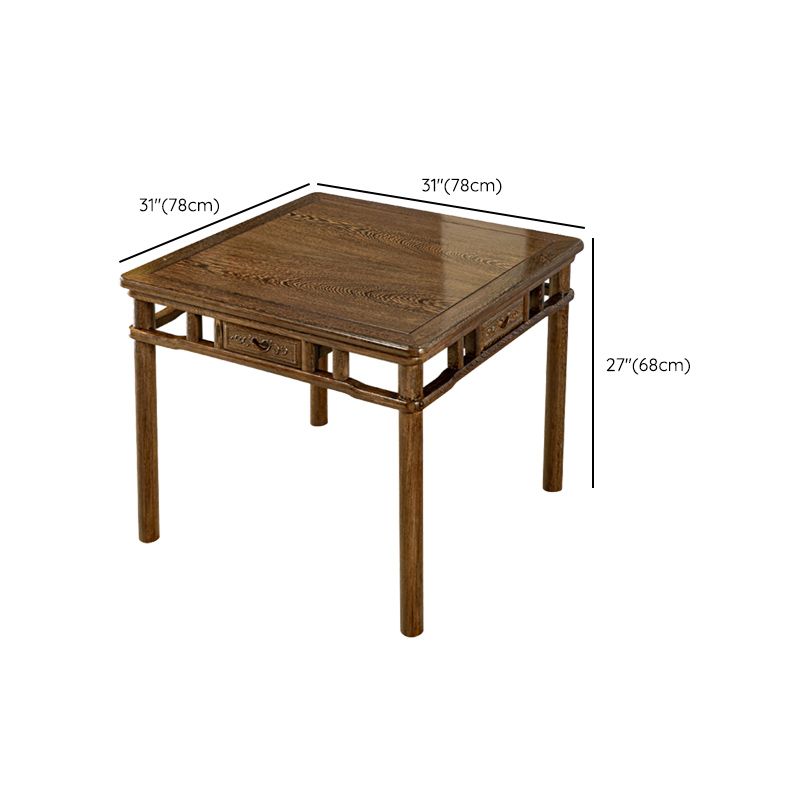 Modern Simple Dining Table Square Dinner Table with Solid Wood Legs