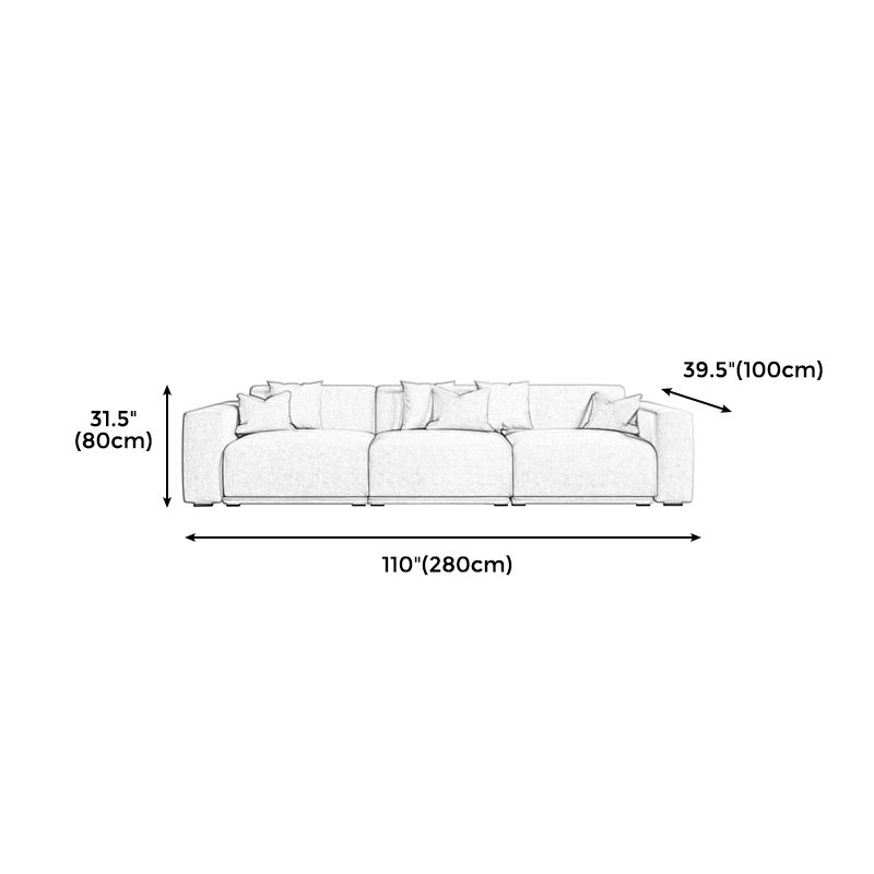 30" High Square Arm Modern Standard Sofa with Tight Back for Living Room, Apartment