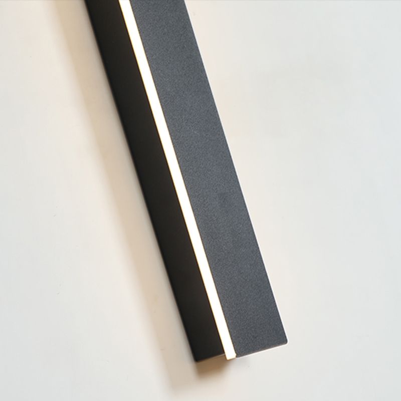 Metal Linear Shade Metal Wall Lights Modern 1 Head Wall Mount Fixture in Black