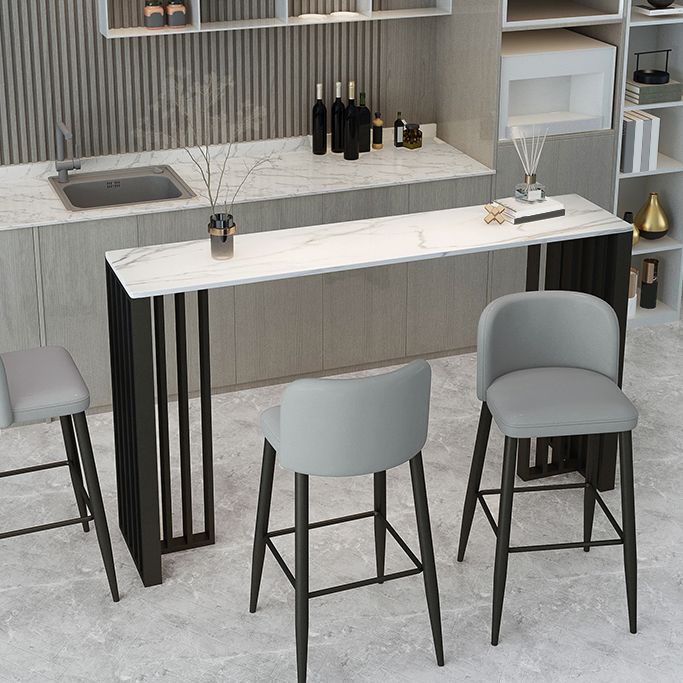 Modern Rectangle Sintered Stone Top Bar Table for Kitchen Dining Room