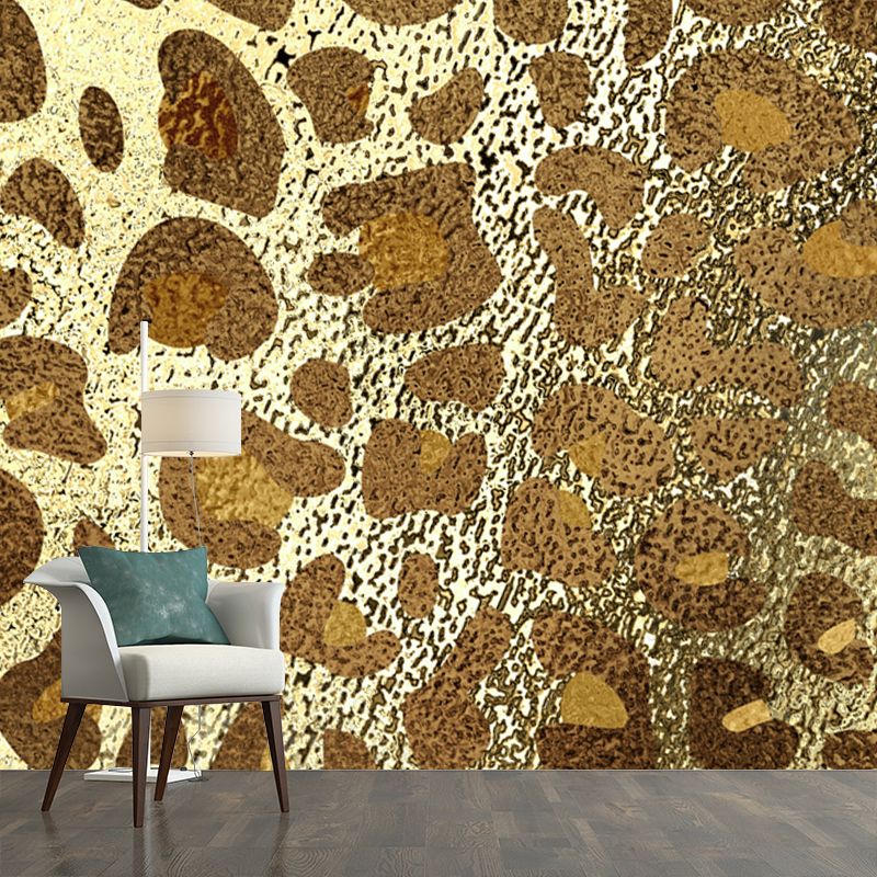 Décoration murale en feuille imprimée léopard, couleur vive, résistante à l'humidité, tendance, pour salon