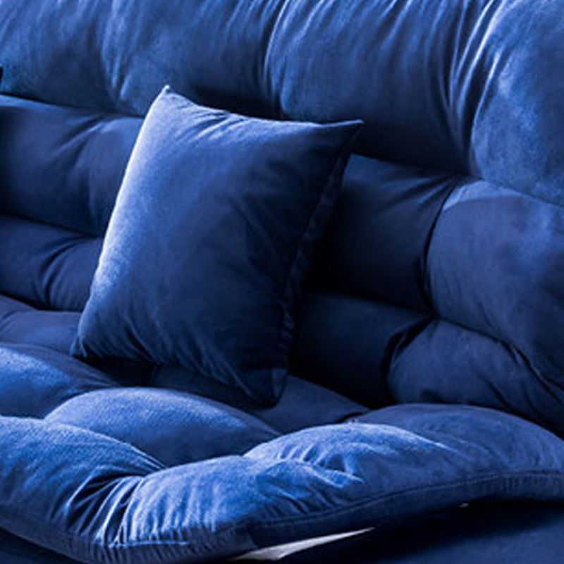 74.80" W √ó 33.46" D √ó 35.43" H Biscuit Back Velvet Armless Sofa with Foldable