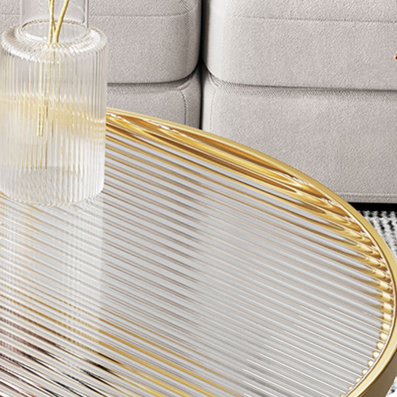 Modern Metal Frame Coffee Table Glass Top Coffee Or End Table with Shelf