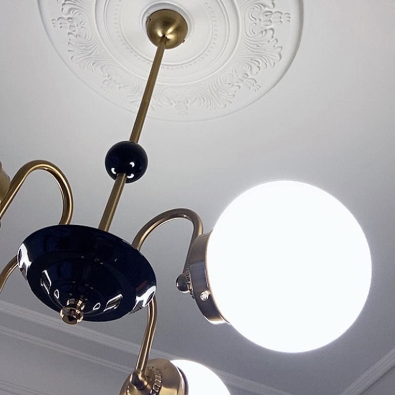 Contemporary Style Spherical Shape Chandelier Lights Glass Chandelier Lighting in Silver