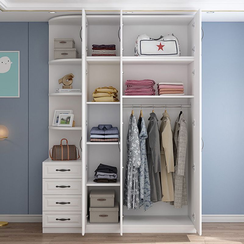 White Colour Wardrobe French Country Wooden Wardrobe Closet for Bedroom