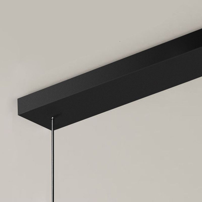 4 lichte lineaire hanglampverlichting Moderne keukeneilandverlichting metalen eiland hanglampen in zwart