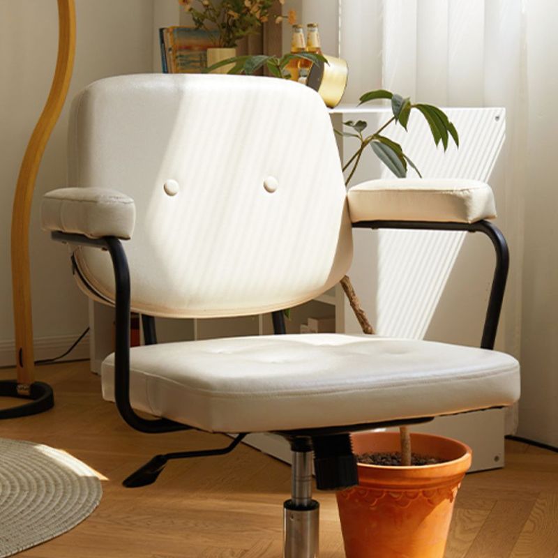 Padded Arms Modern Swivel Chair Adjustable Seat Height Office Chair with Wheels