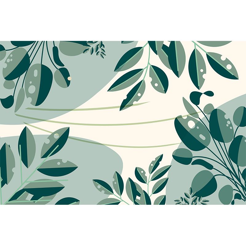 Customized Illustration Wall Mural Tropical Plant Eco-friendly for Bedroom