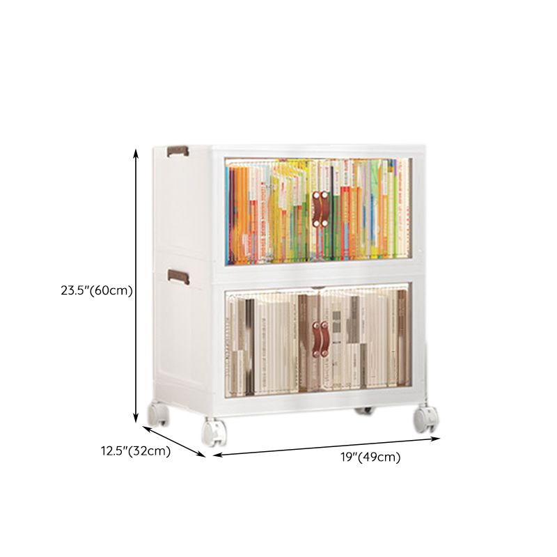 Contemporary Plastic Book Shelf Freestanding Standard Kids Bookshelf in White