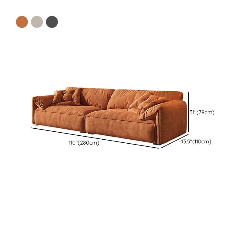 Contemporary Fabric Living Room Cushions Pillow Top Arm Standard Sofa