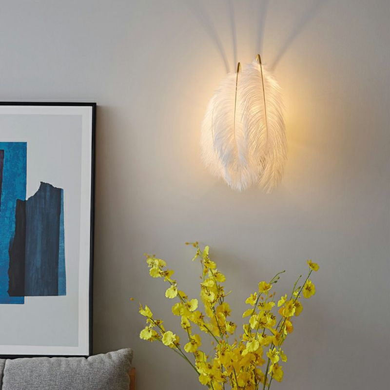 Schattierte Mädchen Schlafzimmer Wandleuchten Feder Einbrüche simple wandmontiertes Licht