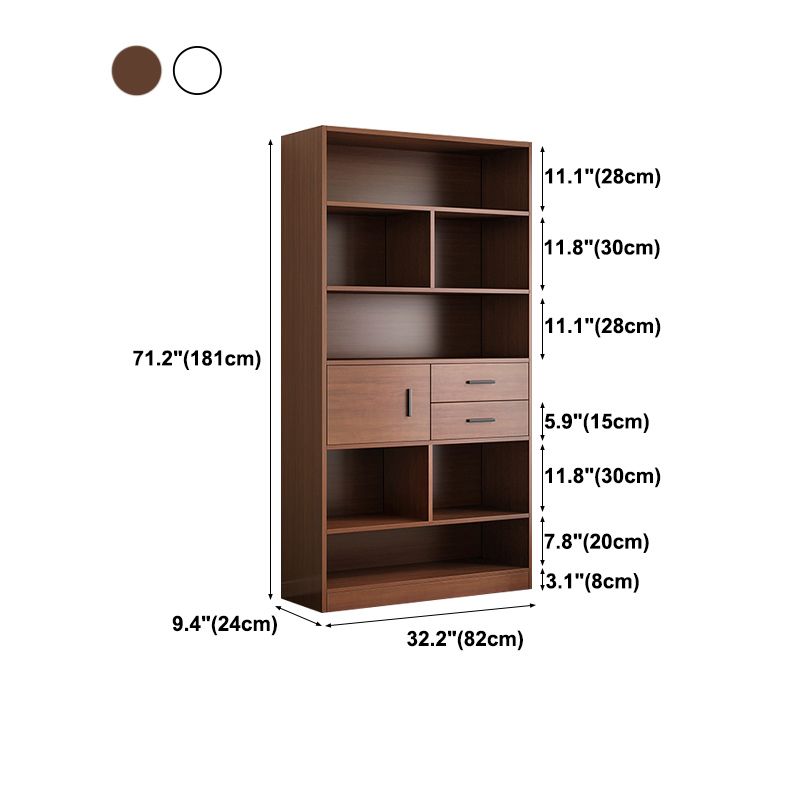 Close Back Bookcase Contemporary Engineer Wood Bookshelf for Home Office