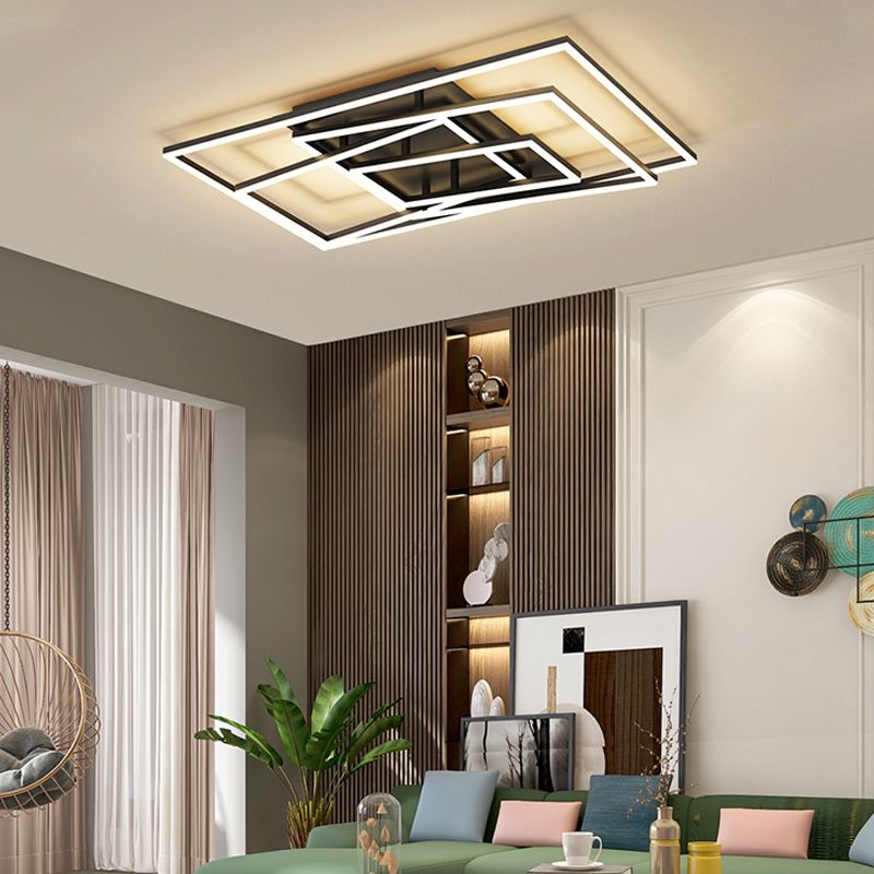 Lampada a filo contemporaneo geometrico 4 lampade a filo in metallo in metallo in nero