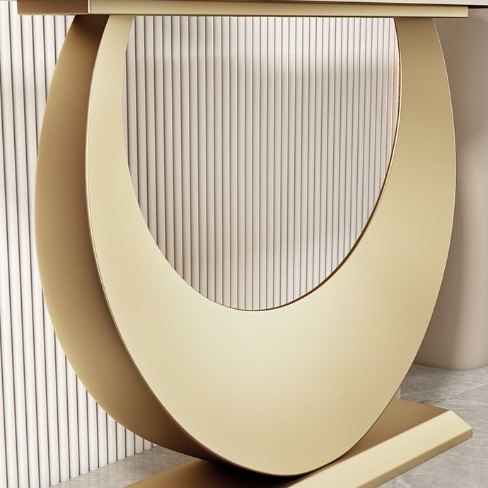 Stone Half Moon Accent Table 1-shelf 11.81" Wide Console Table for Hall