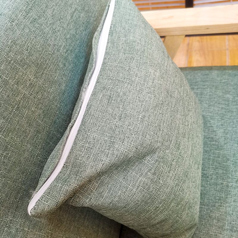 Fabric Square Arm Slipcovered 2/3 Seat Sofa Solid Color Sofa for Apartment