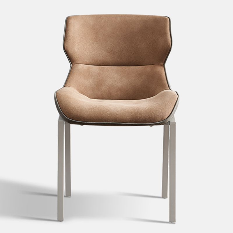 Metal Industrial Dining Chair with Grey Legs Matte Finish Wingback Side Chair