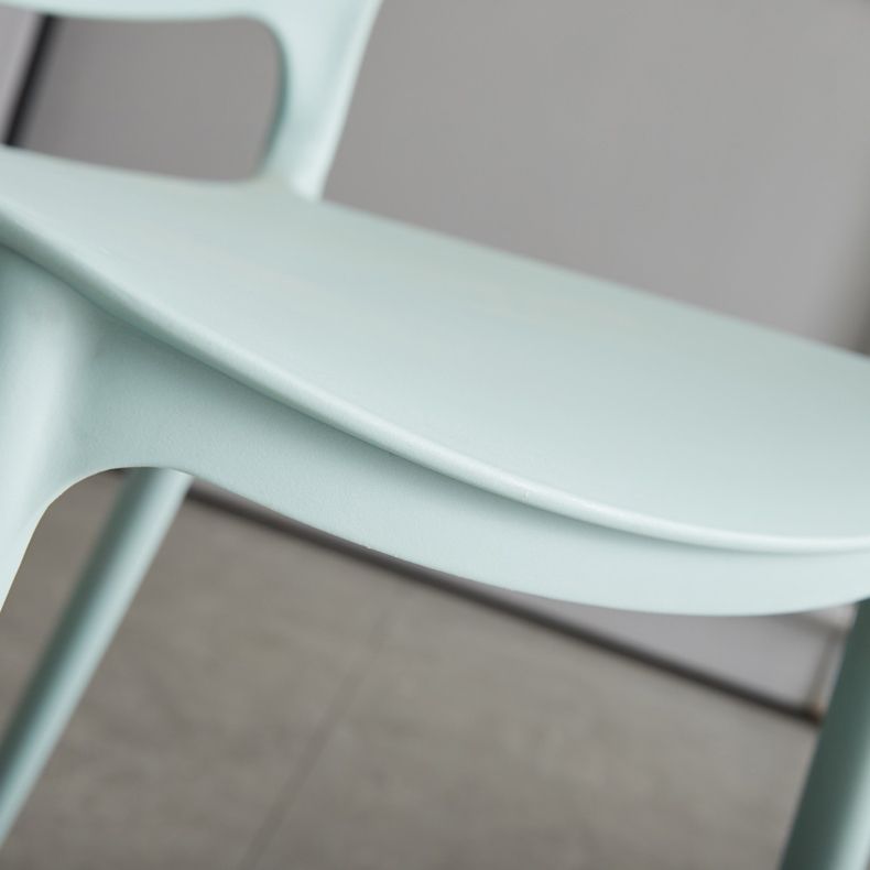 Scandinavian Armless Dining Chairs Plastic Indoor Stackable Open Back Side Chair