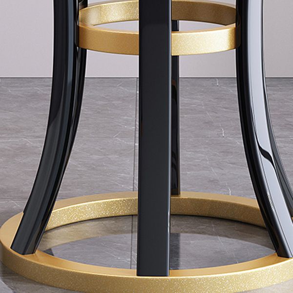 Round Sintered Stone Dining Table Modern Turntable Furniture with Solid Wood Pedestal Base