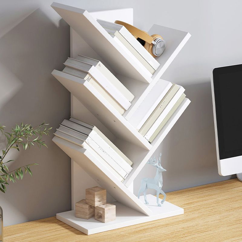 Modern Bookcase Open Back Engineered Wood Bookshelf with Shelves for Study Room