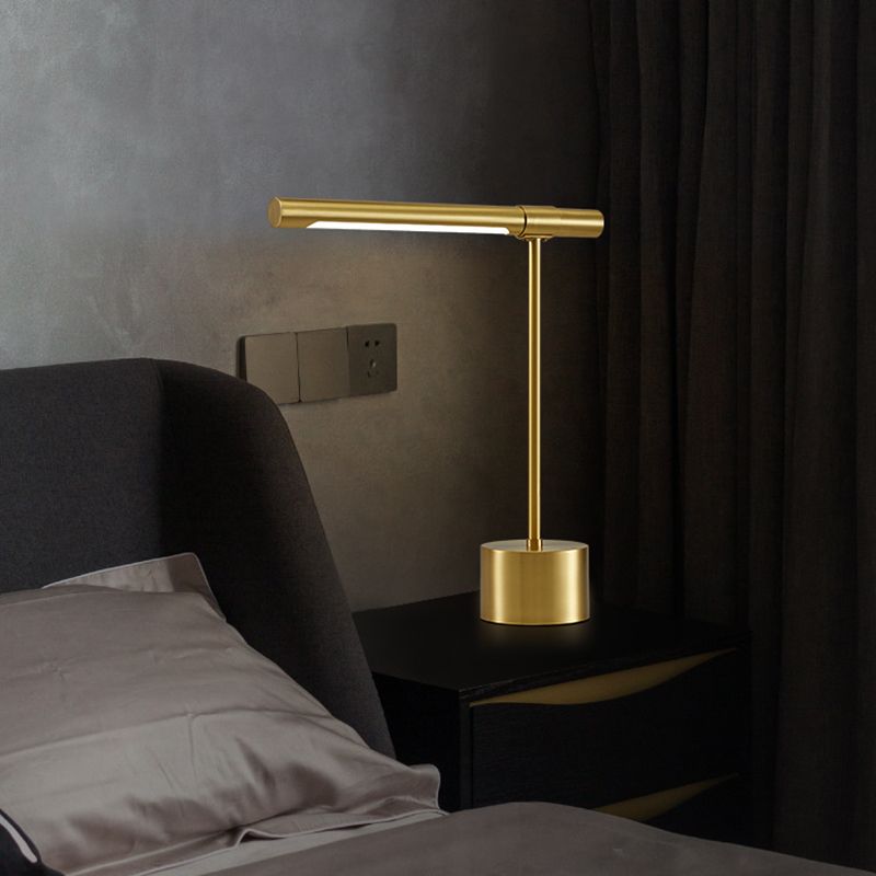 Linear Table Lamp Mid Century Modern Metal 1 Light Table Light in Gold