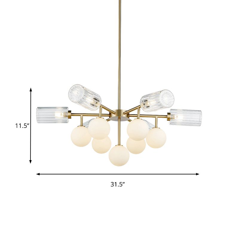 Soggiorno Lighting Hanging G4 e G9 Glass 13 Luci Luce lampadario elegante in ottone