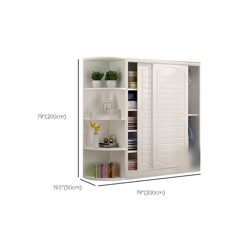 Modern White Wood Frame Wardrobe Freestanding Wardrobe with Soft Close Doors