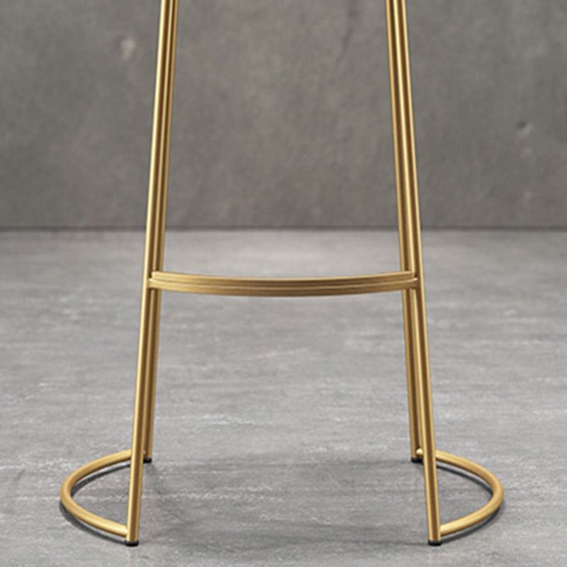 Modern Backrest Armless Counter Stool Metal Bar High Stool with Leather Cushion