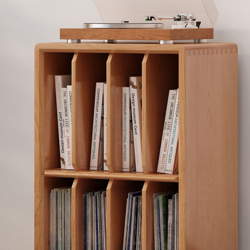 Vertical Solid Wood Bookshelf Contemporary Closed Back Bookcase