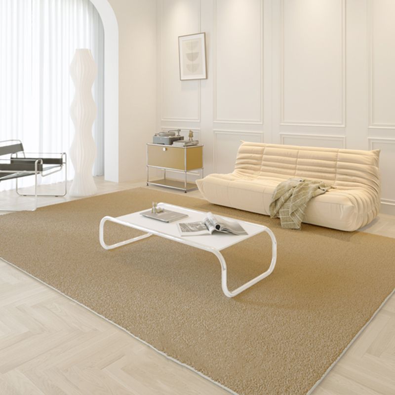 Modern Solid Color Area Rug Polyester Area Carpet Non-Slip Backing Rug for Home Decor